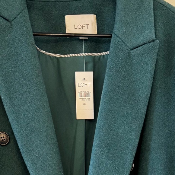 NWT LOFT Rich Teal Pea Coat - Picture 6 of 7